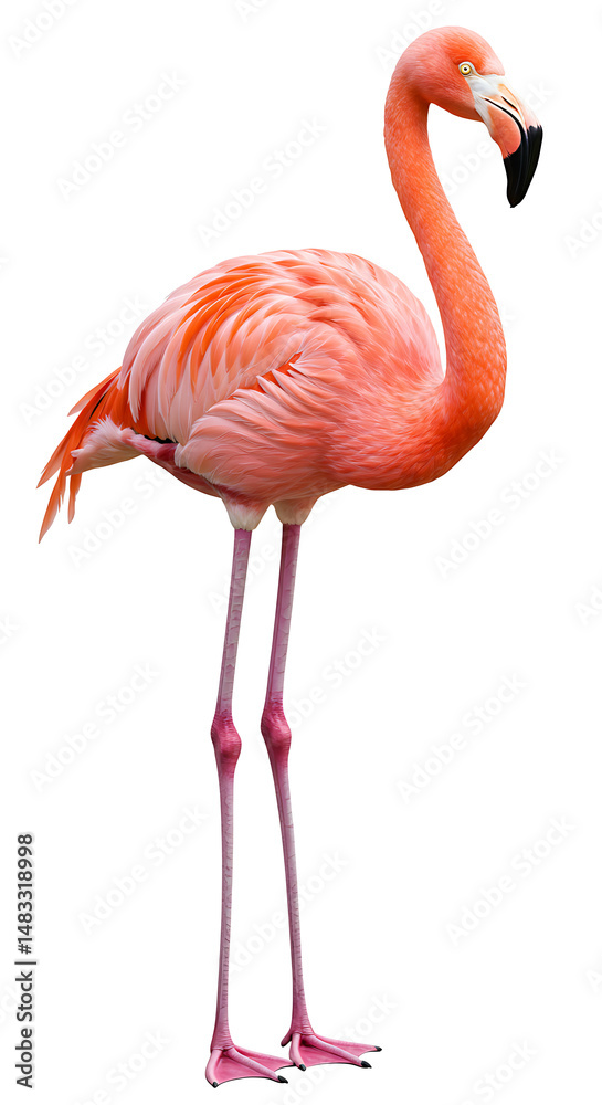 Naklejka premium Rosy flamingo elegantly posed