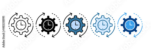 Efficiency Icon Set Multiple Style Collection