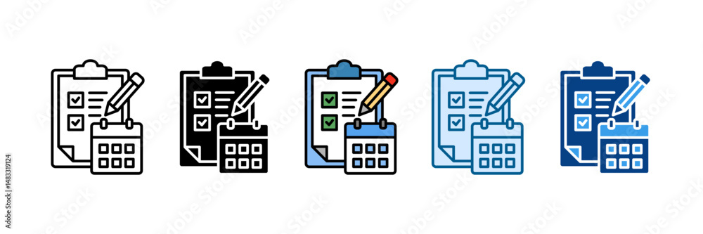 Scheduling Icon Set Multiple Style Collection Scheduling Icon Set Multiple Style Collection