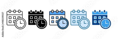 Schedule Icon Set Multiple Style Collection