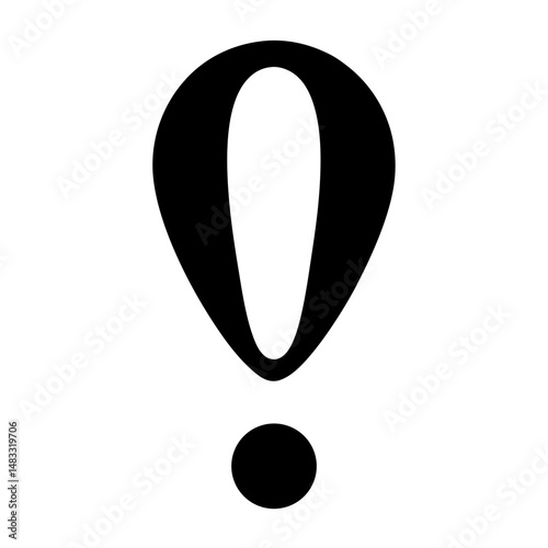 Minimalist black and white exclamation point image evoking urgency or importance