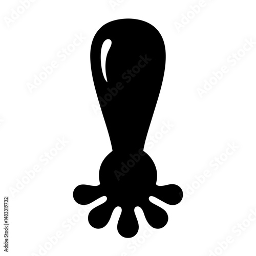 Abstract Black Blob Character with Tentacles, Surreal and Slightly Menacing