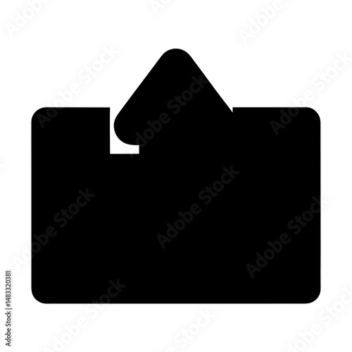 Simple black upload icon with rounded edges on a white background
