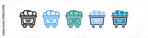 Coal Icon In Different Style Vector