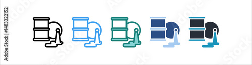 Oil Barrel Icon In Different Style Vector