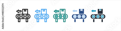 Conveyor Belt Icon In Different Style Vector