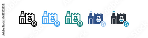 Petrochemical Icon In Different Style Vector