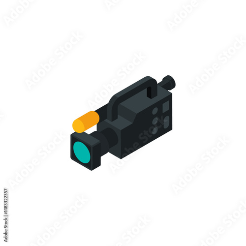 Video camera recorder icon logo flat vector design