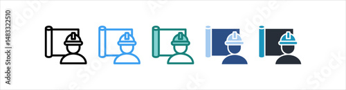 Blueprint Icon In Different Style Vector