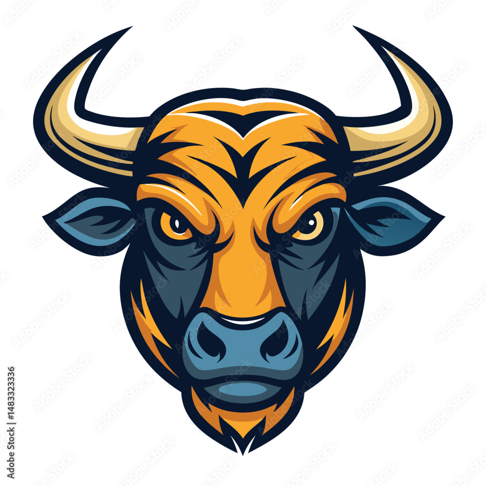 Fototapeta premium Powerful Bull Mascot Logo Design Concepts