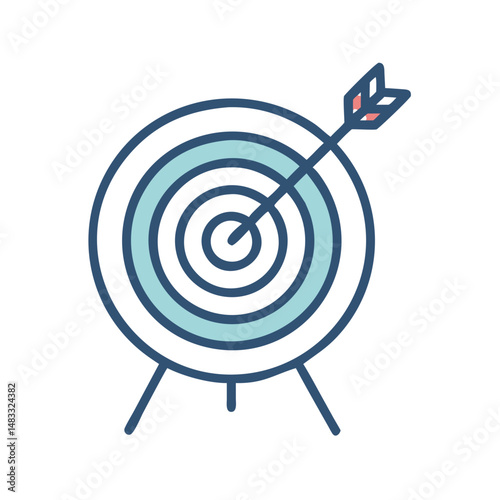 Archery Target Icon Representing Precision Sports and Goal Achievement
