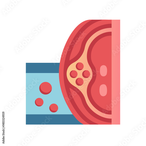 Artery Cross-Section Icon Representing Vascular Structure and Blood Flow Analysis