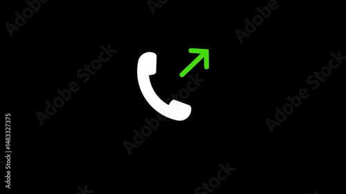 Outgoing phone call  icon animated video