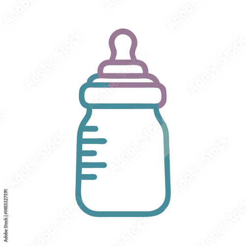 Baby Bottle Icon Representing Infant Feeding Accessories and Nourishment