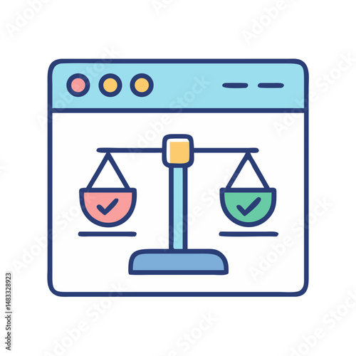 Balance Scale Interface Icon Representing Decision Making and Weighing Options