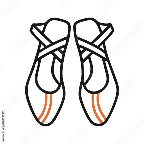 Ballet Shoes Icon Representing Dance Performance and Artistic Expression