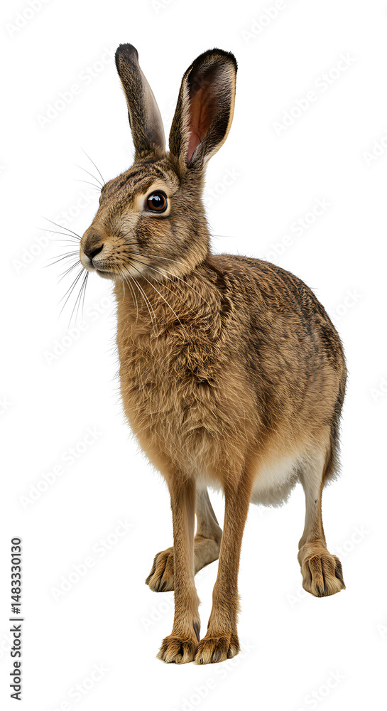 Fototapeta premium Standing hares captivating gaze and stance