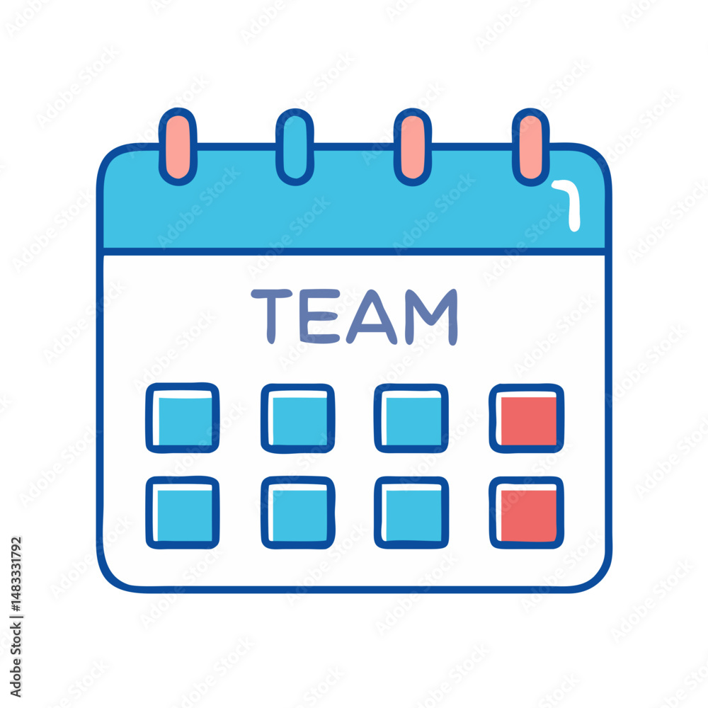 Calendar with Task Boxes Icon Representing Team Scheduling and Planning