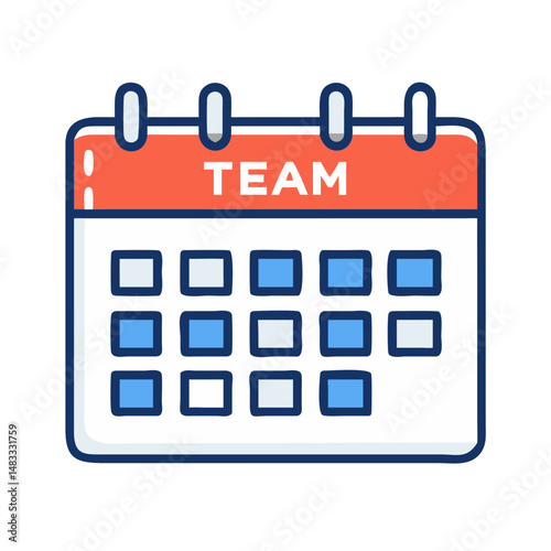 Calendar with Task Boxes Icon Representing Team Scheduling and Planning