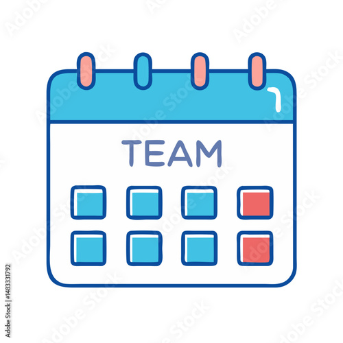 Calendar with Task Boxes Icon Representing Team Scheduling and Planning