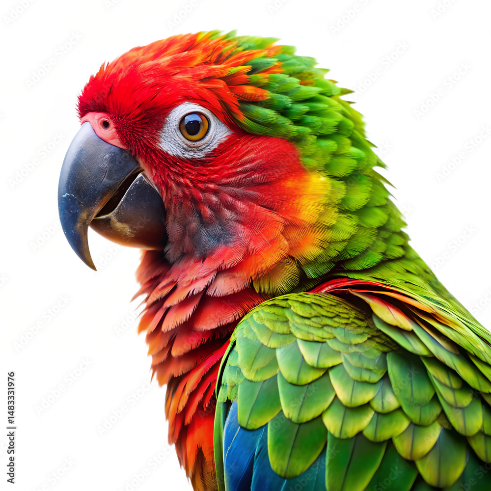 Obraz premium Red and yellow macaw isolated on transparent background 