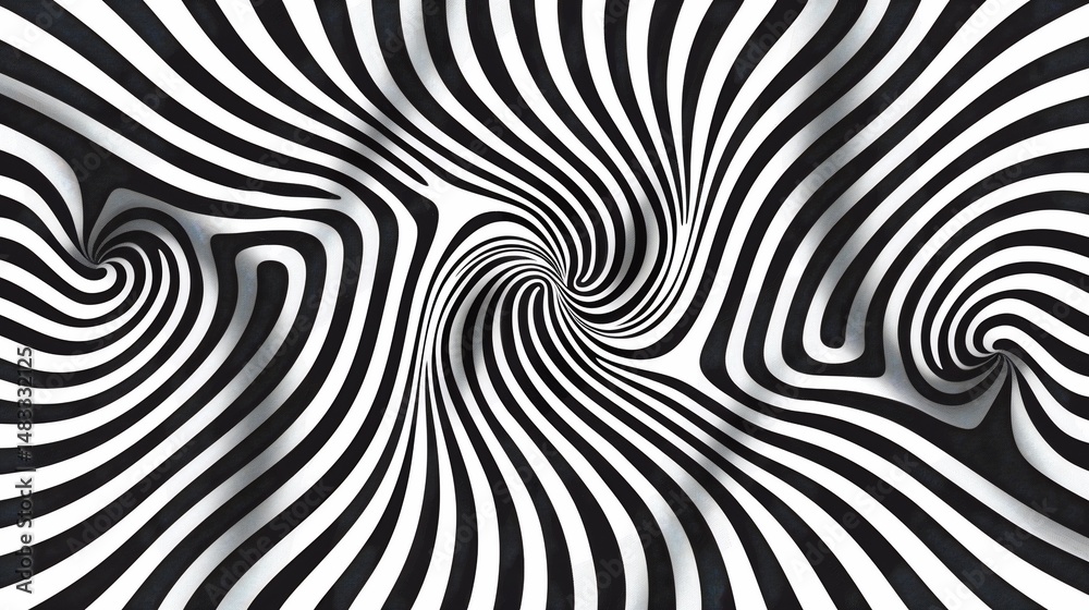 Abstract black and white striped optical illusion