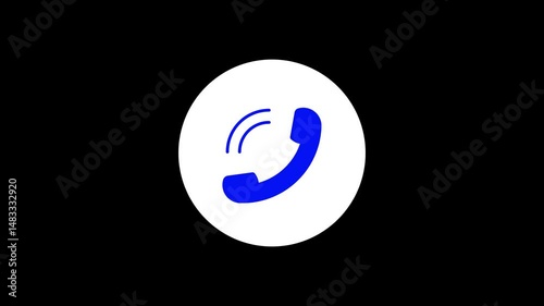  Smart phone call ring icon animation with isolated icon animated video