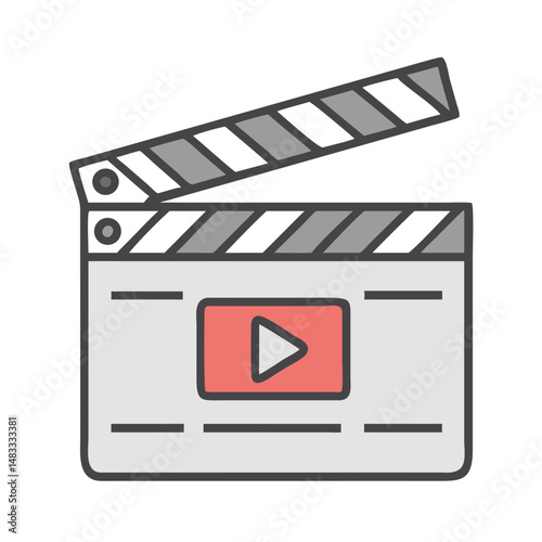 Clapperboard Icon Representing Video Production and Filmmaking
