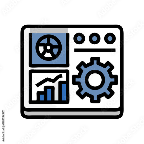 Dashboard Layout Icon Representing User Interface Design and Data Visualization