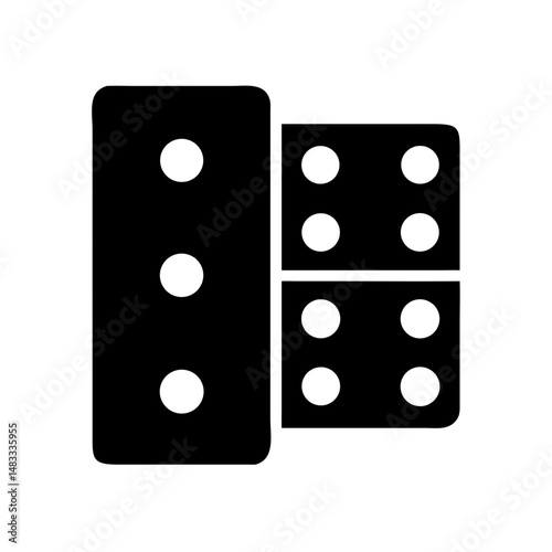 Domino Blocks Icon Representing Strategy Game and Chain Reaction Concept