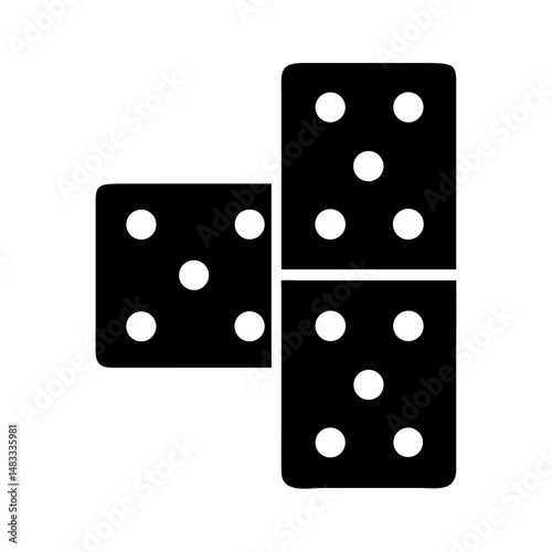 Domino Blocks Icon Representing Strategy Game and Chain Reaction Concept