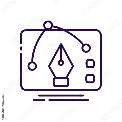 Drawing Pen Icon Representing Digital Illustration and Creative Design Tools