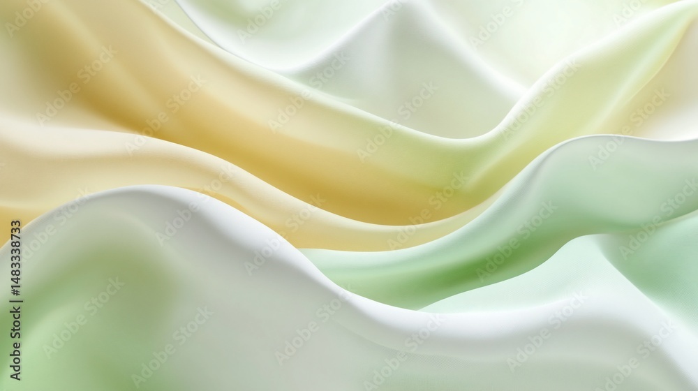 Obraz premium Smooth, flowing fabric drapes in soft pastel hues