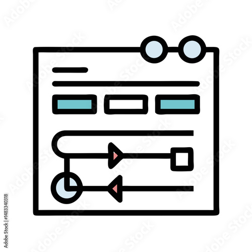 Gantt Chart Interface Icon Representing Project Timeline and Task Management