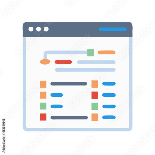 Gantt Chart Interface Icon Representing Project Timeline and Task Management
