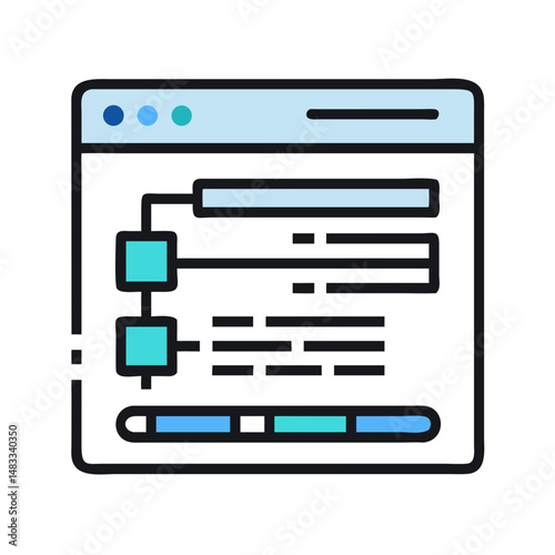 Gantt Chart Interface Icon Representing Project Timeline and Task Management