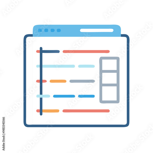 Gantt Chart Interface Icon Representing Project Timeline and Task Management