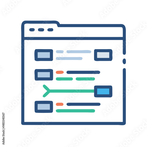 Gantt Chart Interface Icon Representing Project Timeline and Task Management