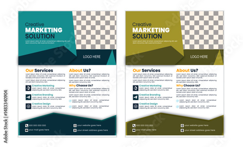 Corporate and professional business flyer vactor template design layout a4 size and 2 colors clean design creative vactor standy design .