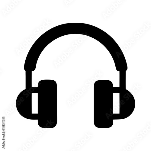 Headphones Icon Representing Audio Listening and Music Entertainment

