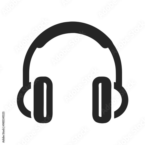 Headphones Icon Representing Audio Listening and Music Entertainment

