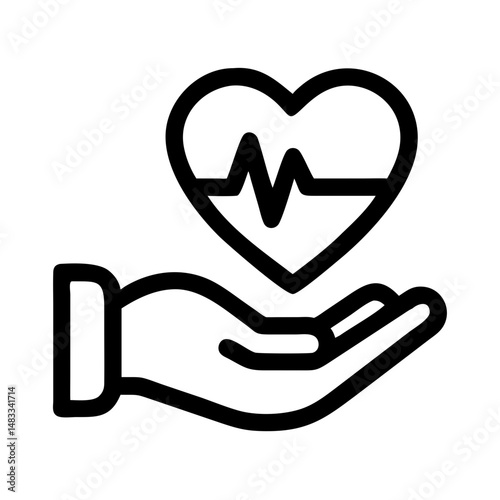 Heart in Hand Icon Representing Care, Support, and Compassion in Healthcare