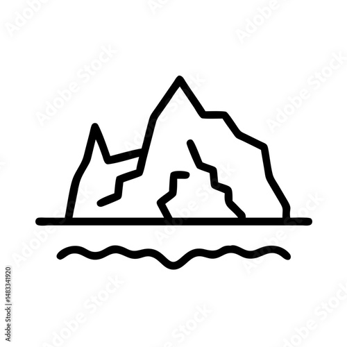 Abstract illustration of a retreating glacier in minimal style  