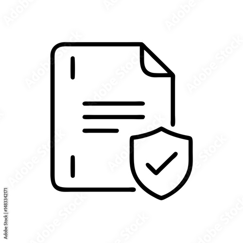 Document with security shield icon representing protection  