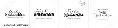 "Frohe Weihnachten" als moderne und minimalistische Schönschrift/Kalligrafie. Perfekter Schriftzug als Vektordatei	
