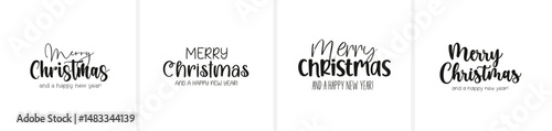 "Merry Christmas" als moderne und minimalistische Schönschrift/Kalligrafie. Perfekter Schriftzug als Vektordatei	