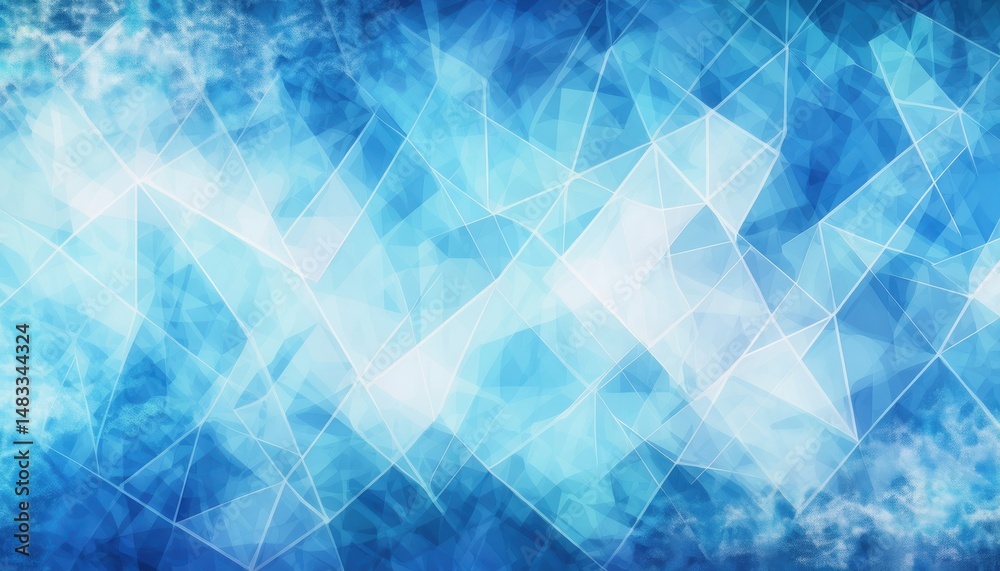 Fototapeta premium abstract icy blue geometric crystal pattern background for web design, branding, print, and digital media with dynamic polygonal texture