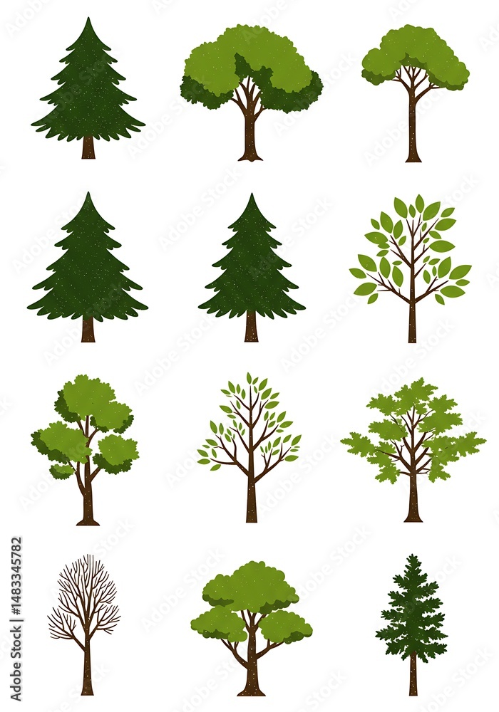 Fototapeta premium Forest's Palette: A Sylvan Collection AI Generated