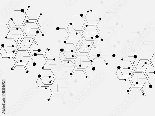 Vector Illustration of Hexagons Pattern, Geometric Abstract Background with Simple Hexagonal Elements, computer network .geometric hexagon shape. connection concept