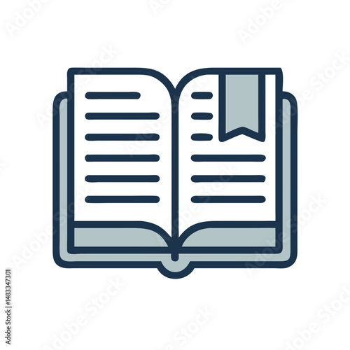 Open Book with Bookmark Icon Representing Reading and Educational Reference